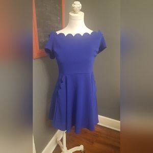 Cute blue dress ,off shoulder and above knee